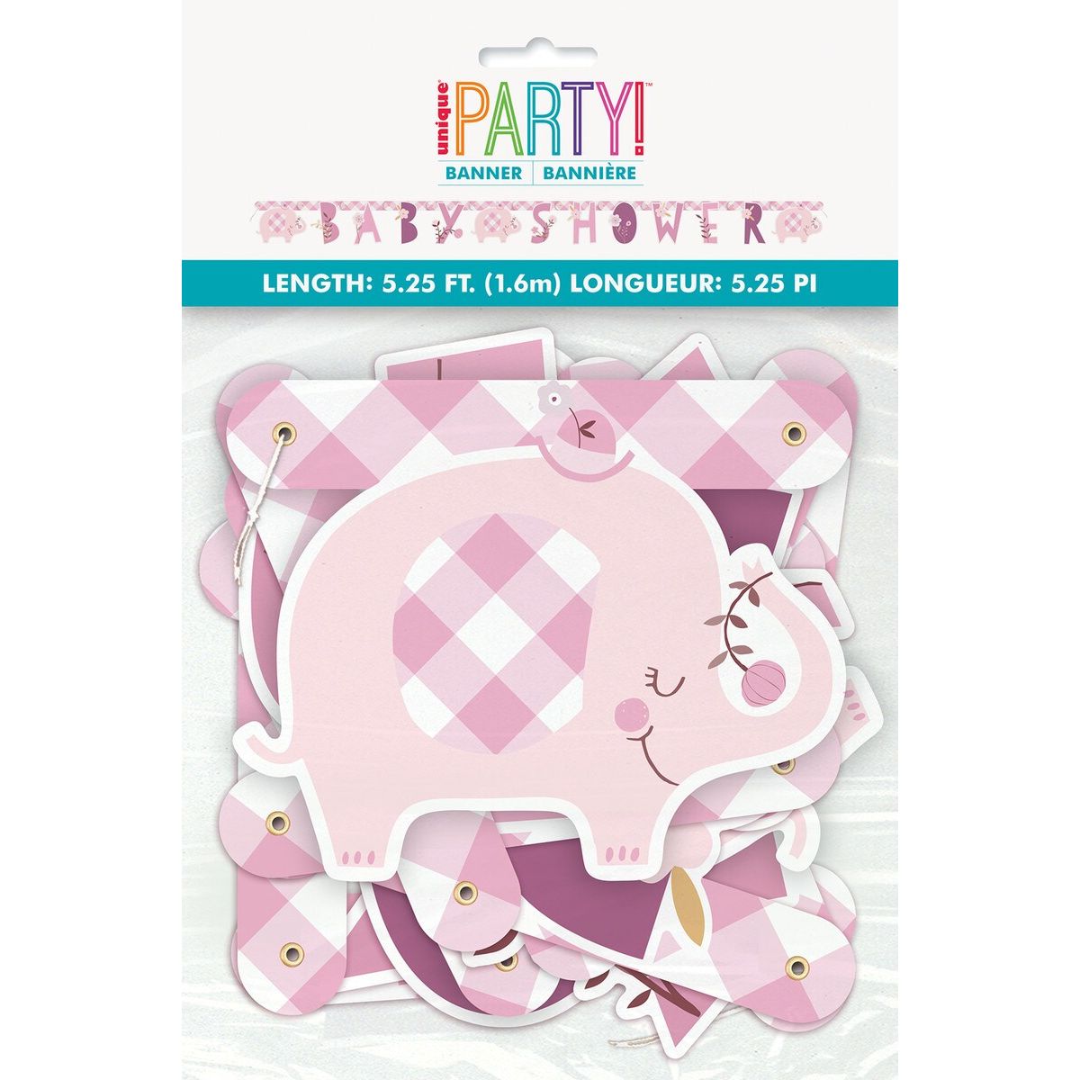 Floral Elephant Jointed Banner - Pink - Dollars and Sense