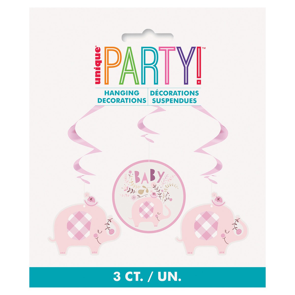 Floral Elephant Swirl Decorations - Pink - Dollars and Sense