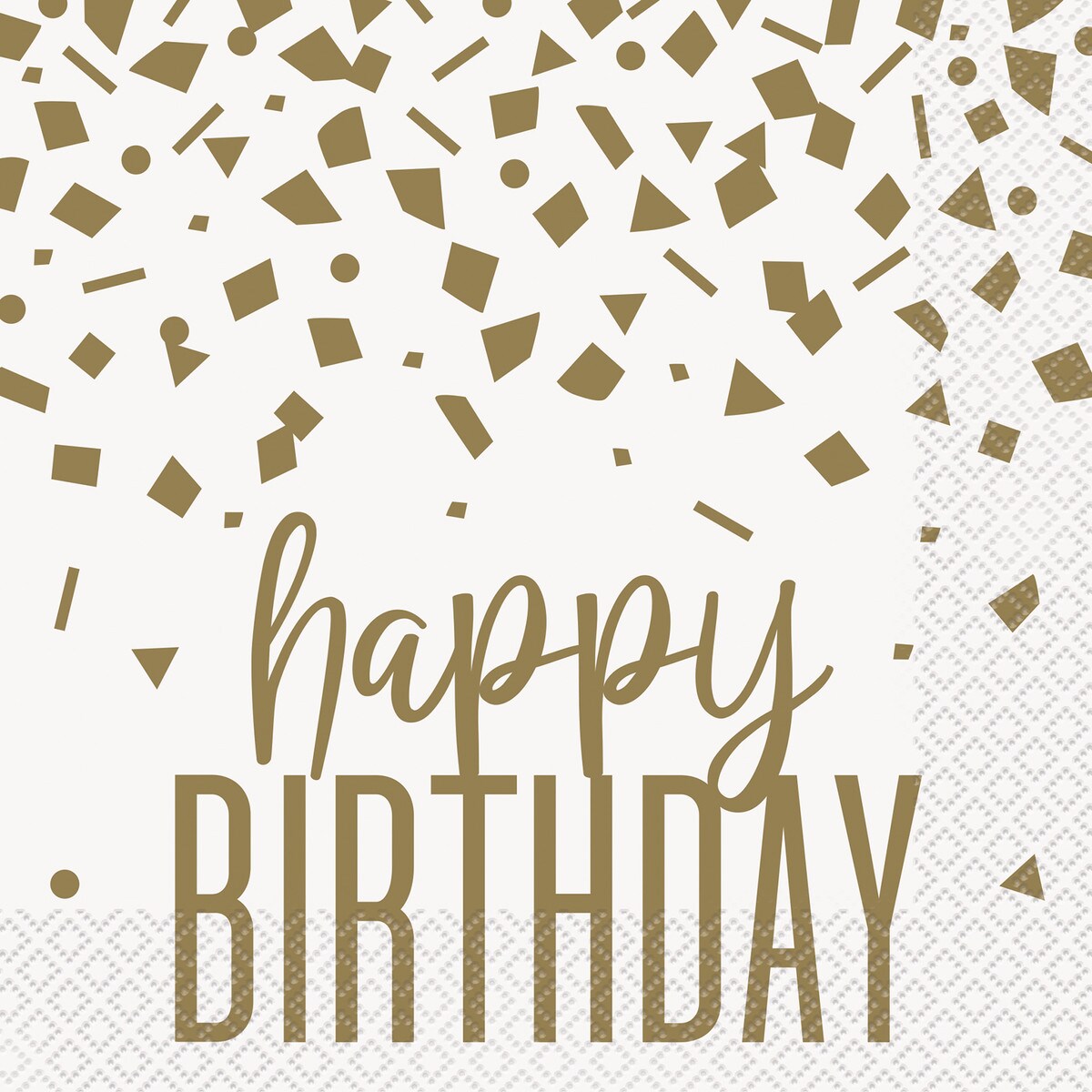 Happy Birthday Lunch Napkins - Gold Confetti - Dollars and Sense
