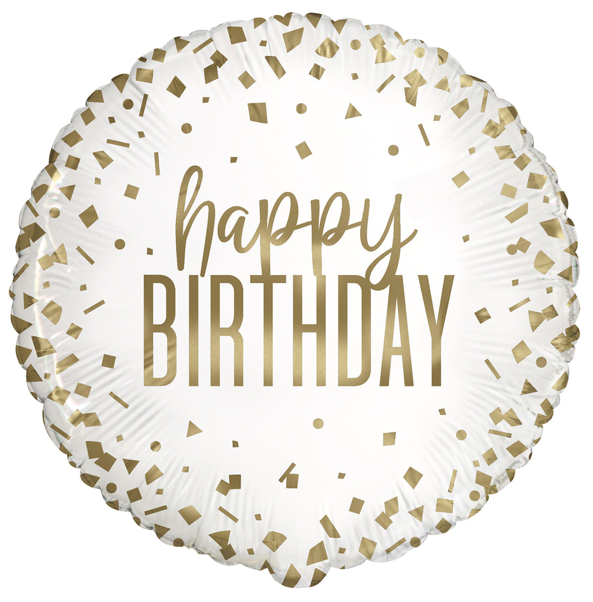 Happy Birthday Foil Balloon - Gold Confetti - Dollars and Sense