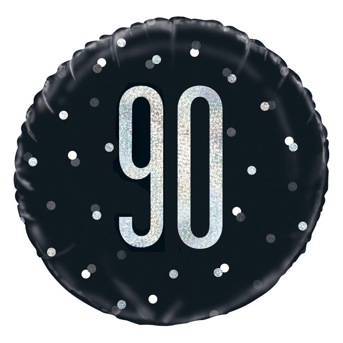 90th Foil Balloon - Black - Dollars and Sense