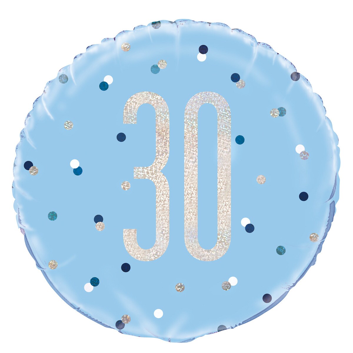 30th Foil Balloon - Baby Blue - Dollars and Sense