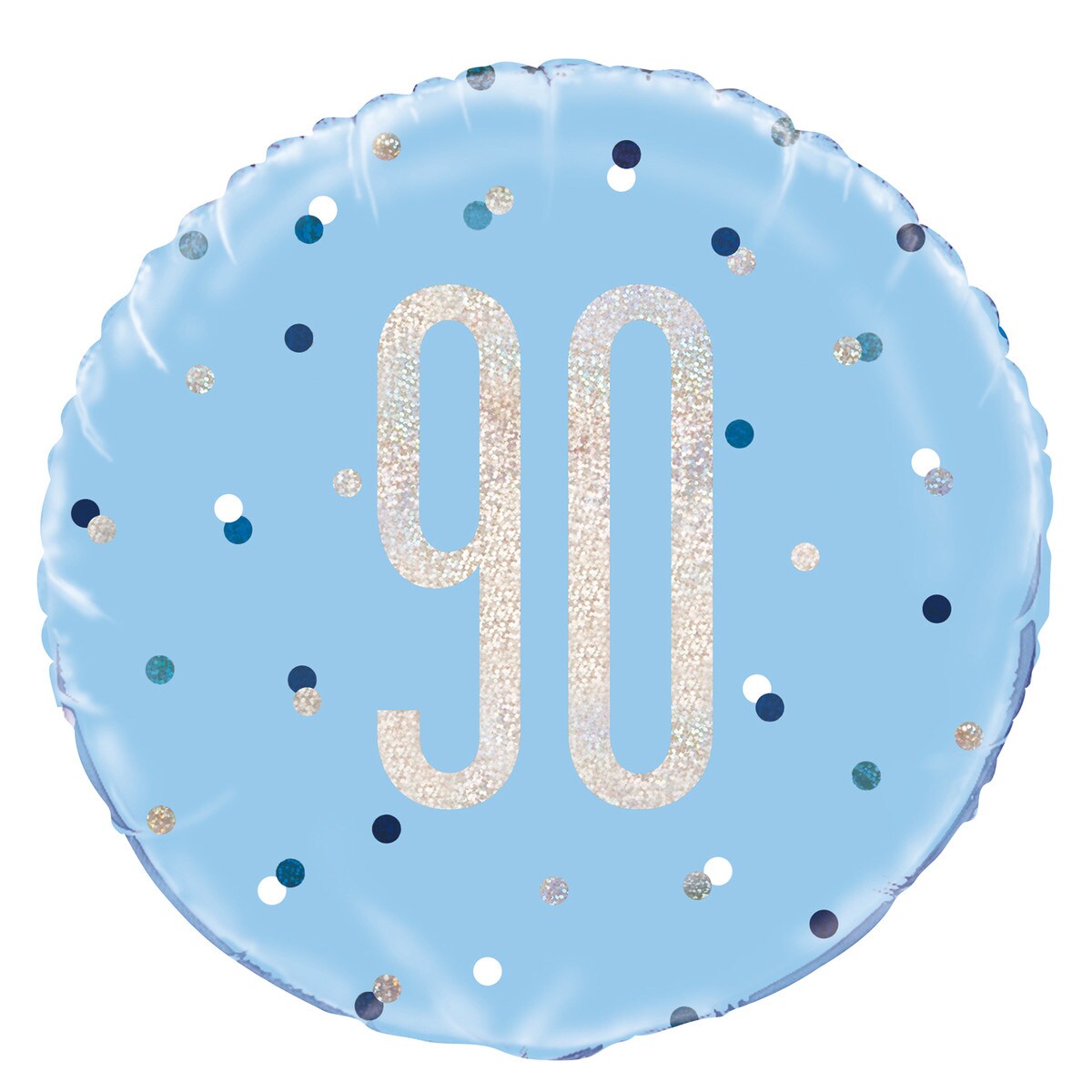 90th Foil Balloon - Blue - Dollars and Sense