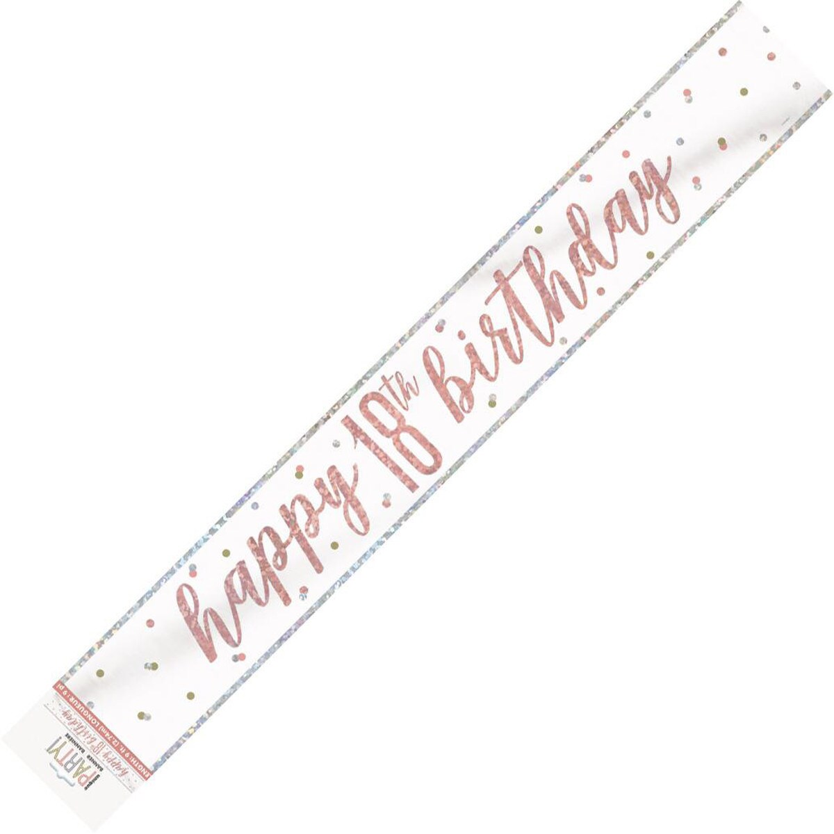 Happy 18th Birthday Banner - Rose Gold - Dollars and Sense