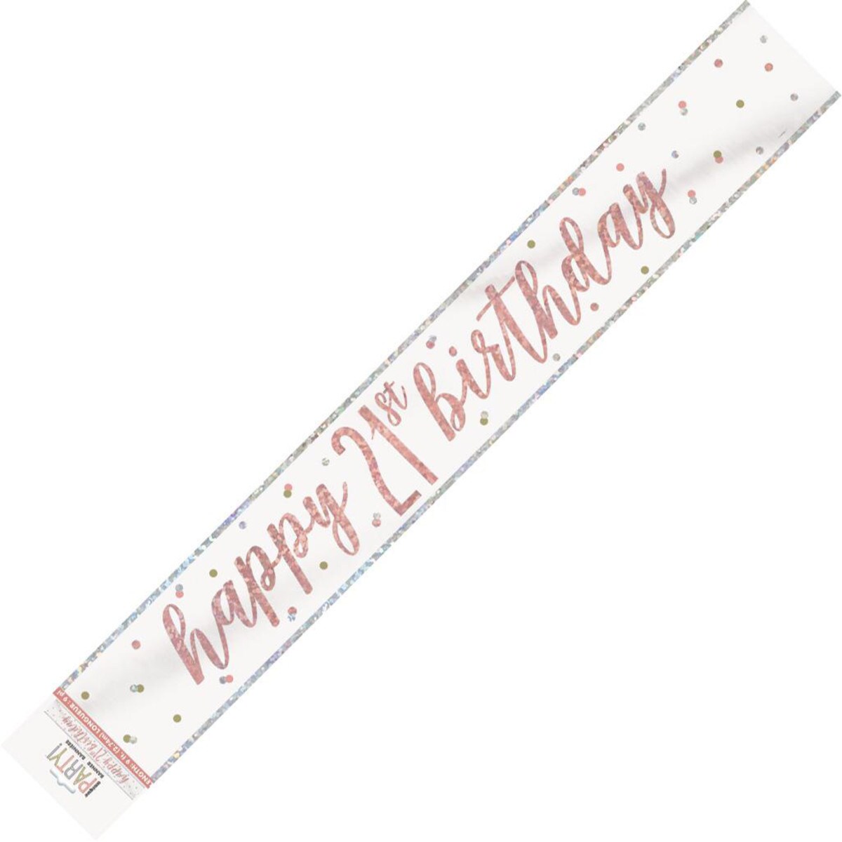 Happy 21st Birthday Banner - Rose Gold - Dollars and Sense
