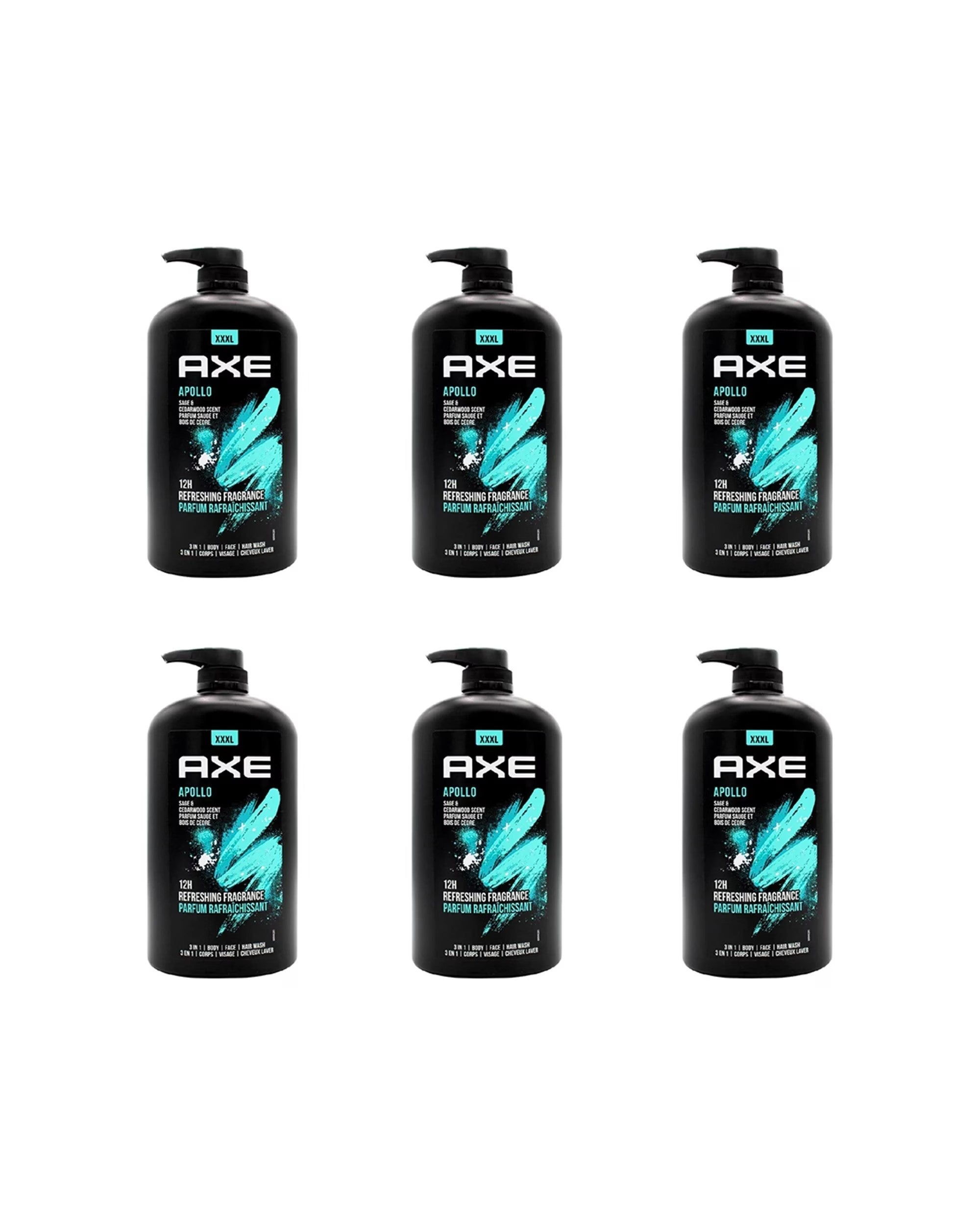 Axe 1L 3 In 1 Body Face Hair Wash Apollo
