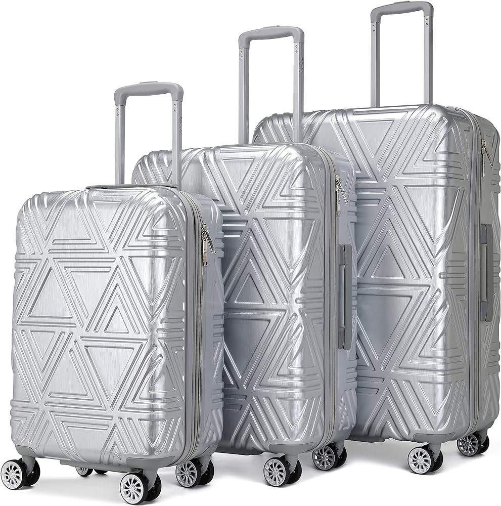 Badgley Mischka ABS Luggage 4 Wheels - Silver - PICK UP ONLY - Dollars and Sense