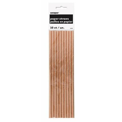 Foil Paper Straws - Rose Gold - Dollars and Sense