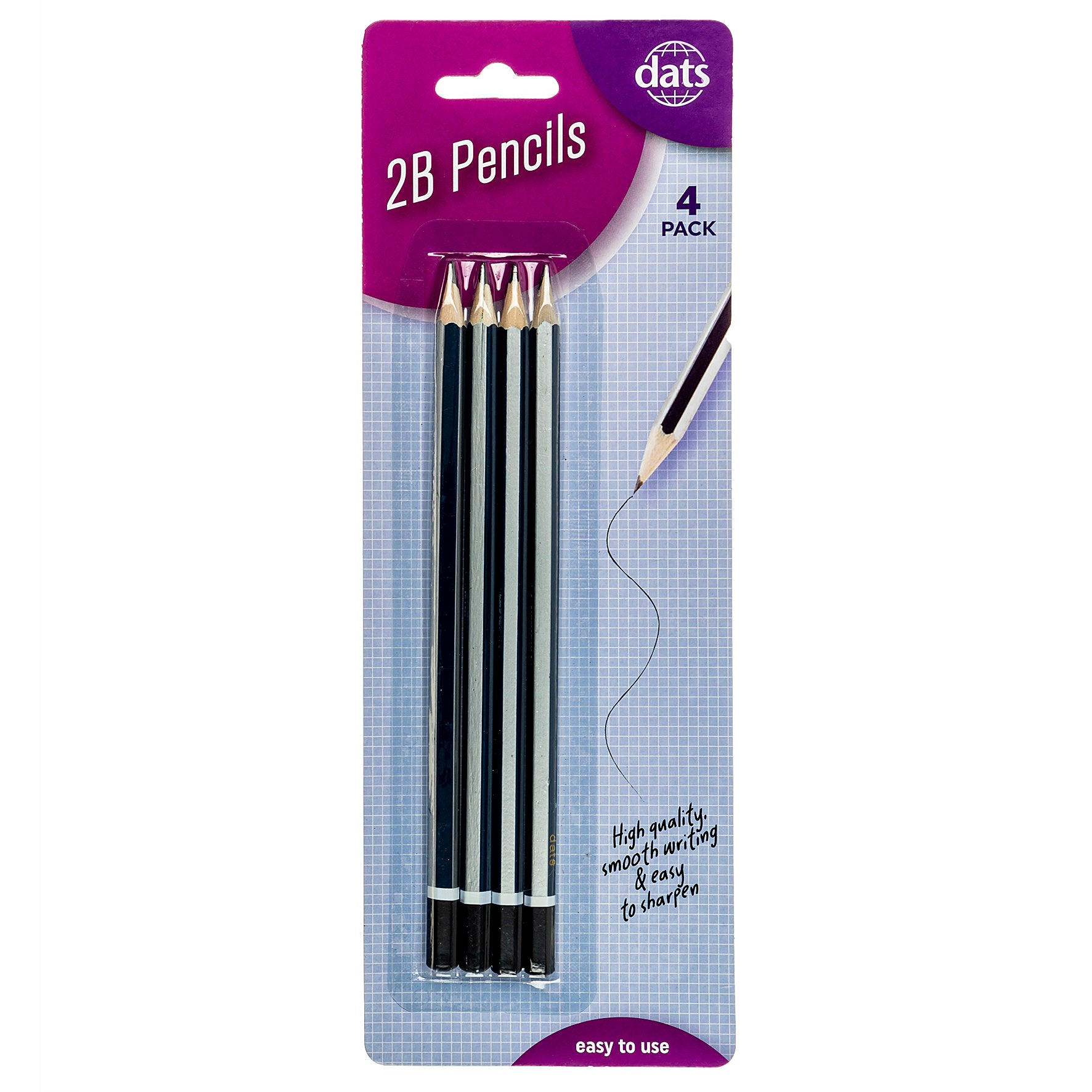 2B Pencils - Blue & Silver Barrel