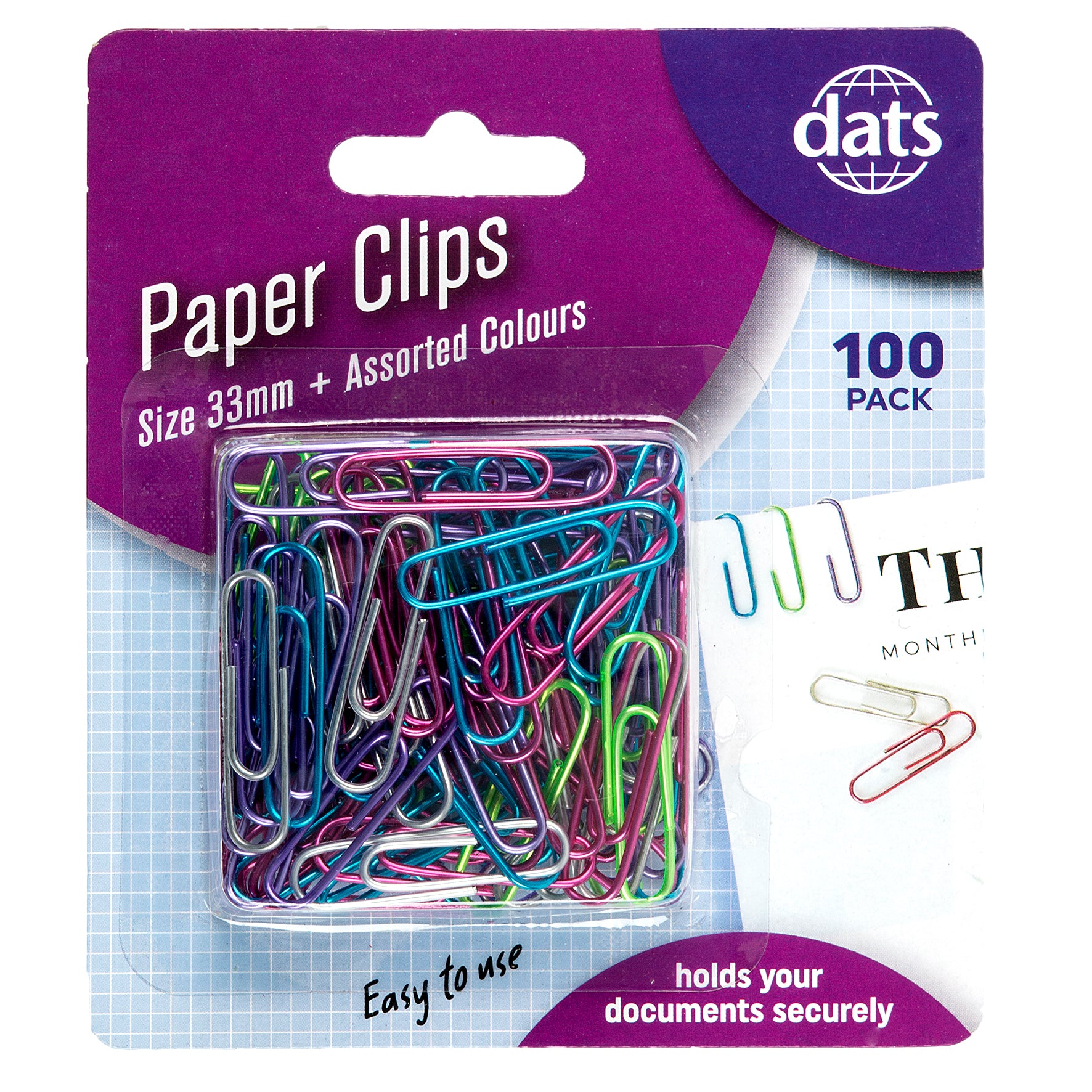 Paper Clips Assorted Colours - Metallic