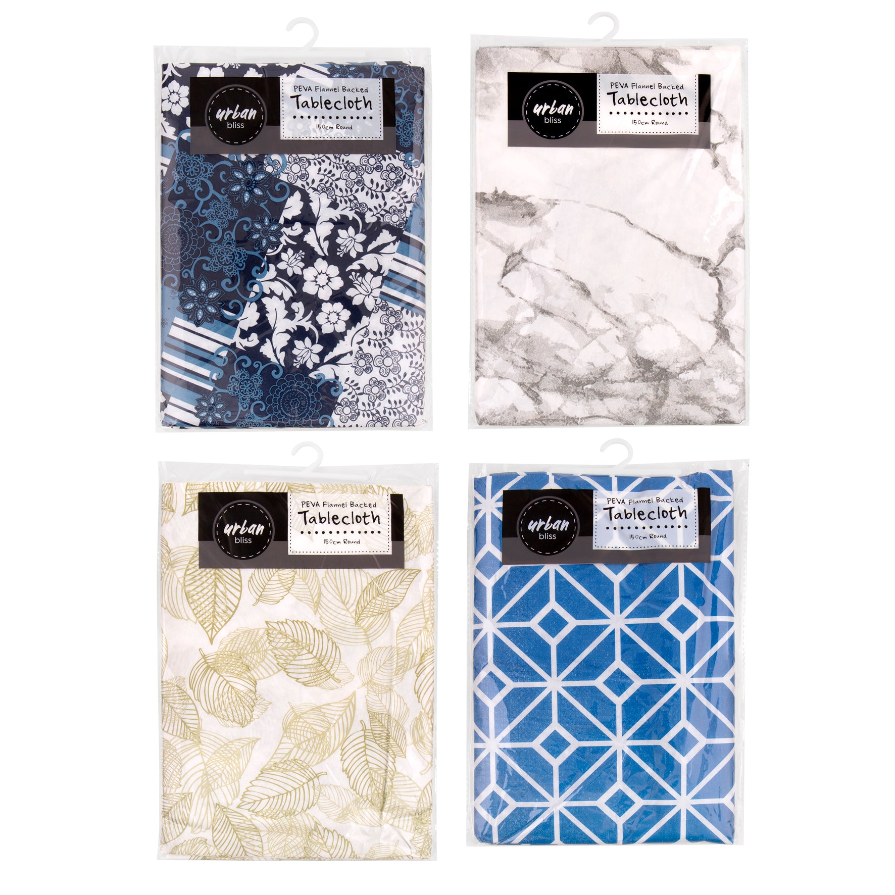 Round Tablecloth Printed PEVA - Flannel Backed