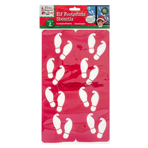 Xmas Elves BB Elf Footprint Stencil 2pk - Dollars and Sense