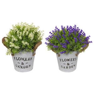Potted Flowers with Rope Handle 19cm