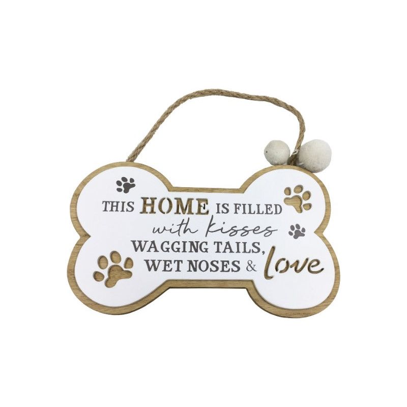 Hanging Dog Wall Plaque with Inspirational Love Wording - Dollars and Sense