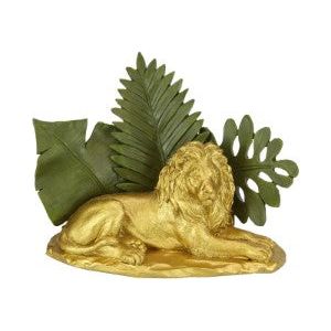 22cm Gold Jungle Lion Home Decor Piece