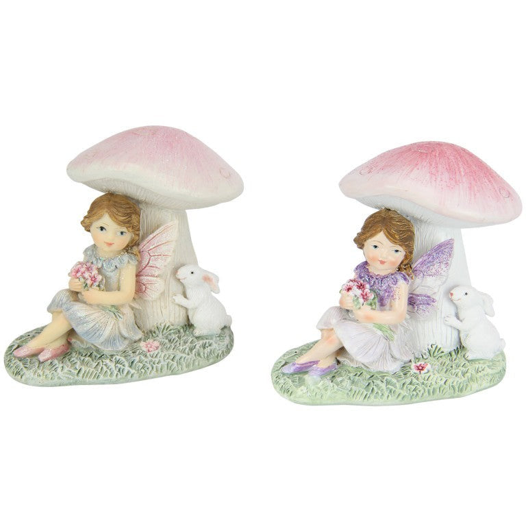 Fairy with Rabbit Sitting Under Mushroom - Dollars and Sense