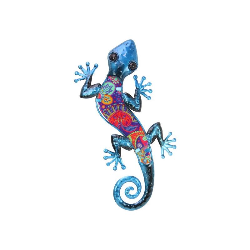 Blue Lizard Wall Art with Colourful Glass - Dollars and Sense