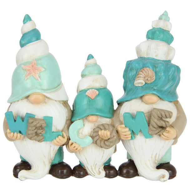 Triple Beach Gnomes with Welcome Sign - Dollars and Sense