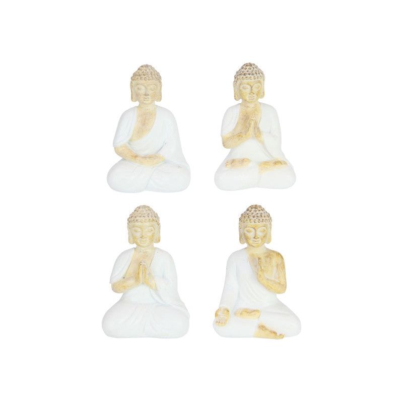 White & Natural Rulai Buddha Holding Tealight - Dollars and Sense