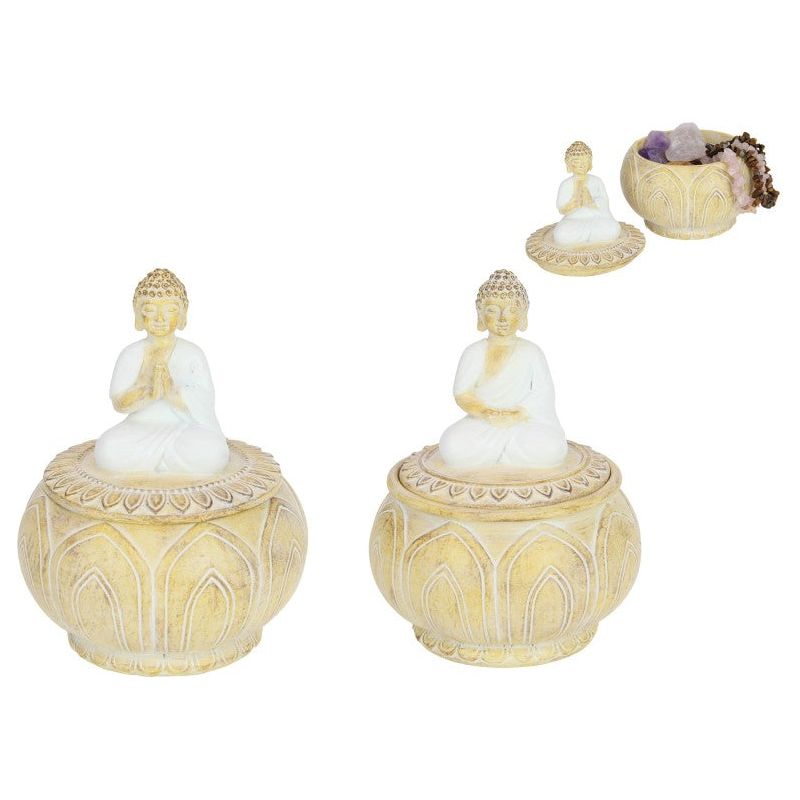 White & Natural Rulai Buddha Trinket Box - Dollars and Sense