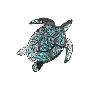 30x36cm Turtle with Mosaic Finish MDF Wall Plaque
