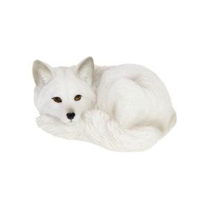 11cm Curled Up White Wolf