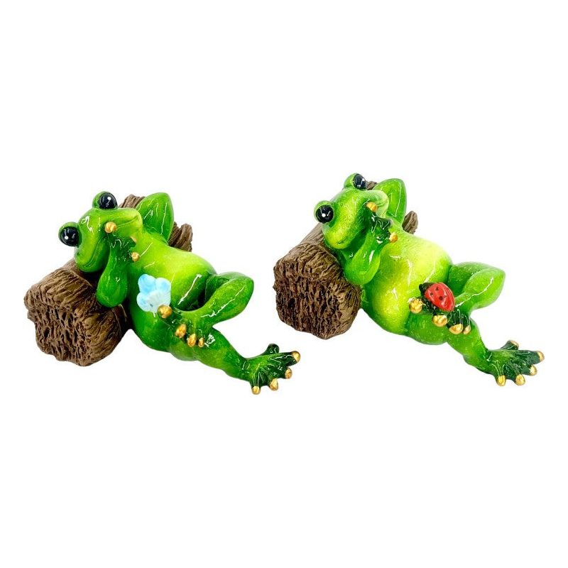 Marble Frog Laying On Log - Dollars and Sense