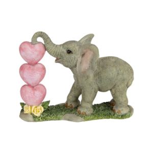 11.5cm ELEPHANT W/TRIPLE HEARTS