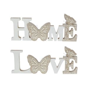 30Cm Mdf Plq W/Home/Love B/Fly