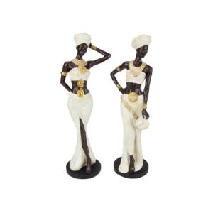 38Cm Standing African Lady with Gold