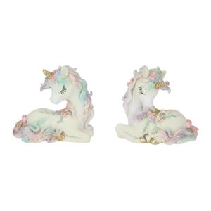 7Cm Unicorn With Floral Pastel Finish