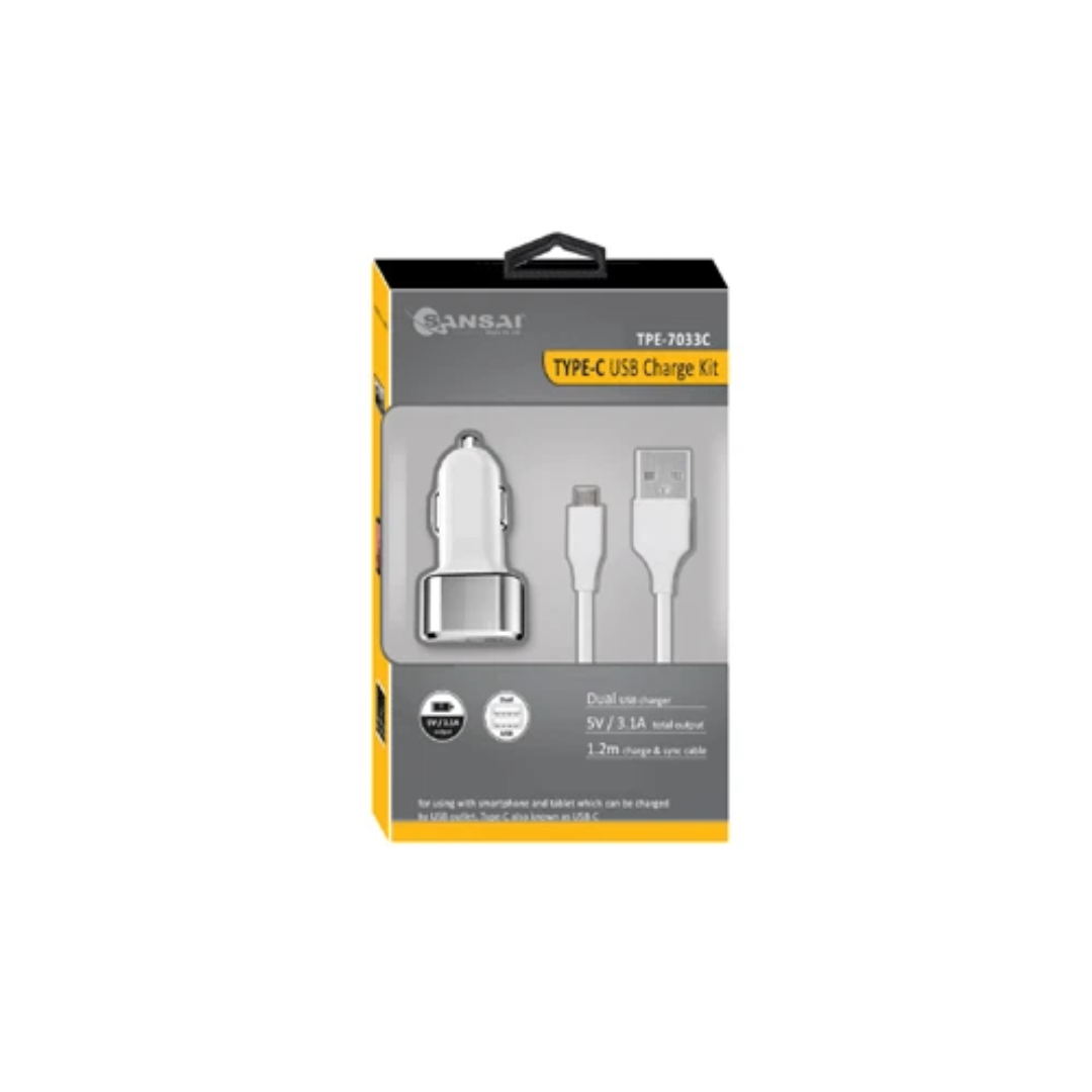 Type-C USB Car Charger Kit 2/A