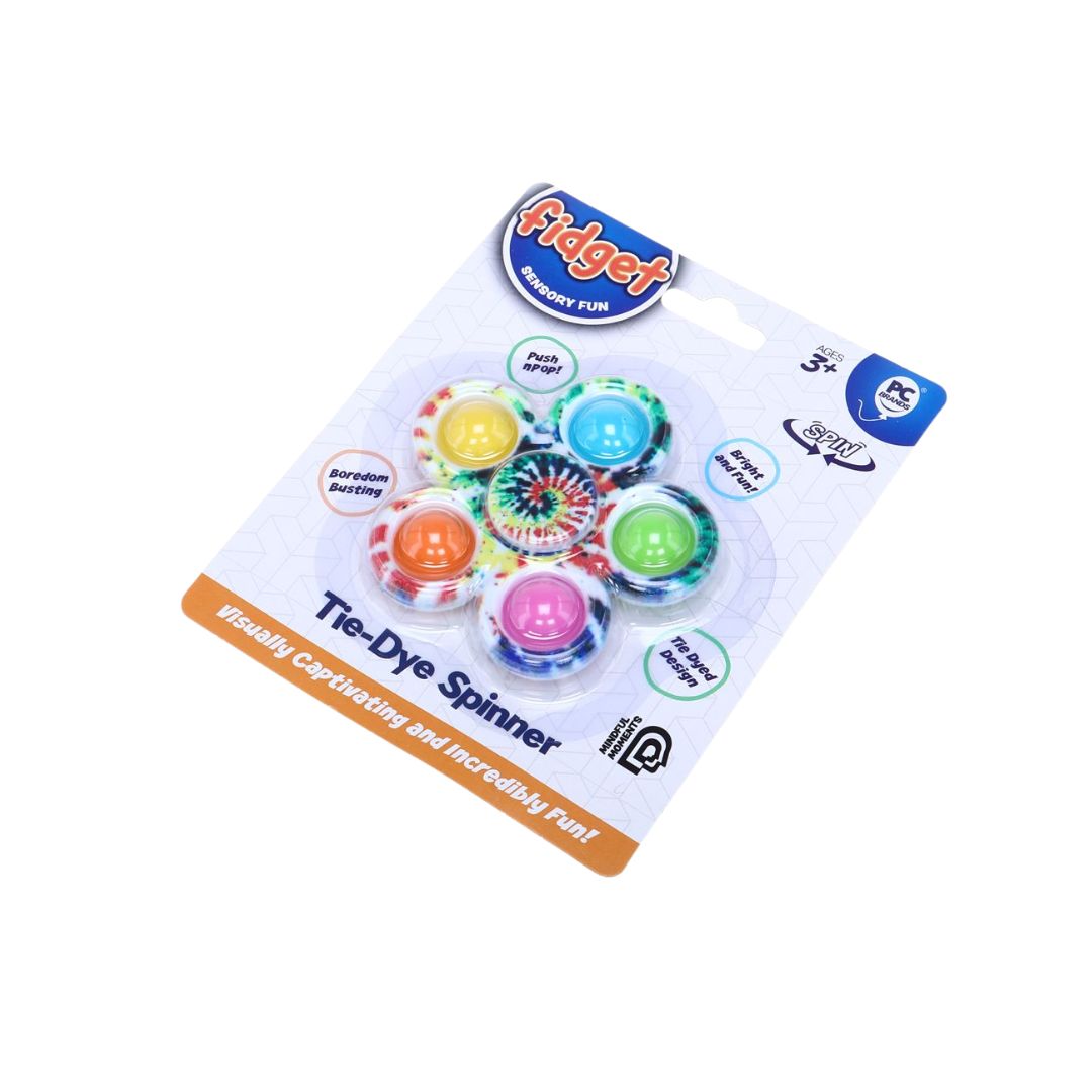 Fidget Bubble 2in1 Spin & Pop Octopus Mood Changing 8.5cm x 3cm Red, Purple, Yellow & Orange