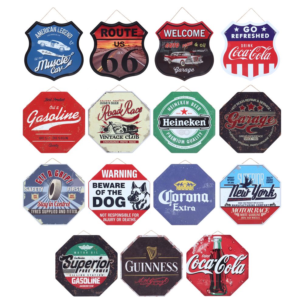 Man Cave Accessories Metal Sign Assorted Shapes 15 Assorted Designs 30cm x 30cm