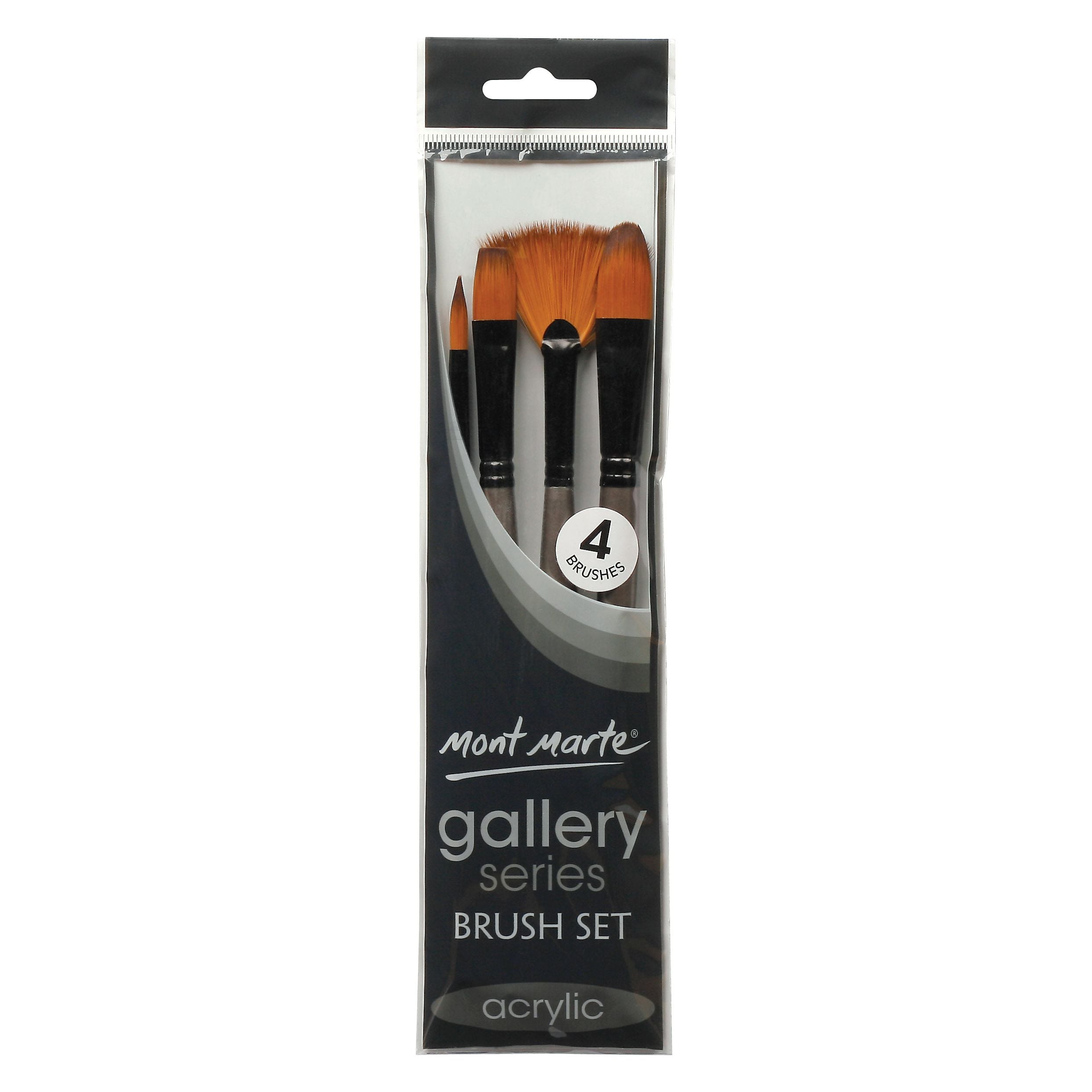 Mont Marte Gallery Series Brush Set Acrylic 4pc - Dollars and Sense