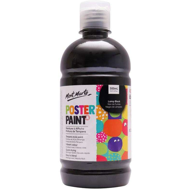 Mont Marte Poster Paint Lamp Black 500ml - Dollars and Sense