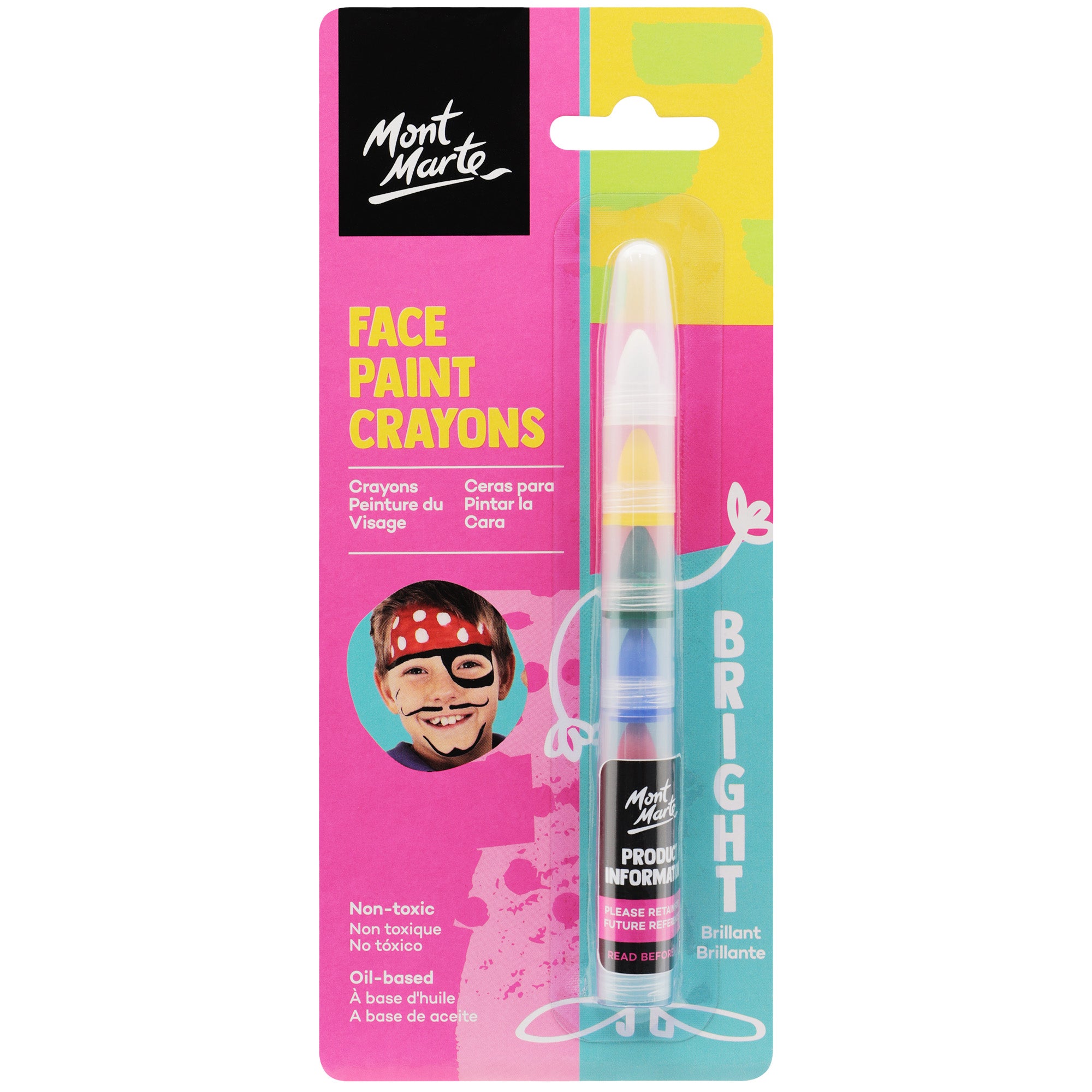 Mont Marte Kids Face Painting Nail Crayons - Bright - Dollars and Sense