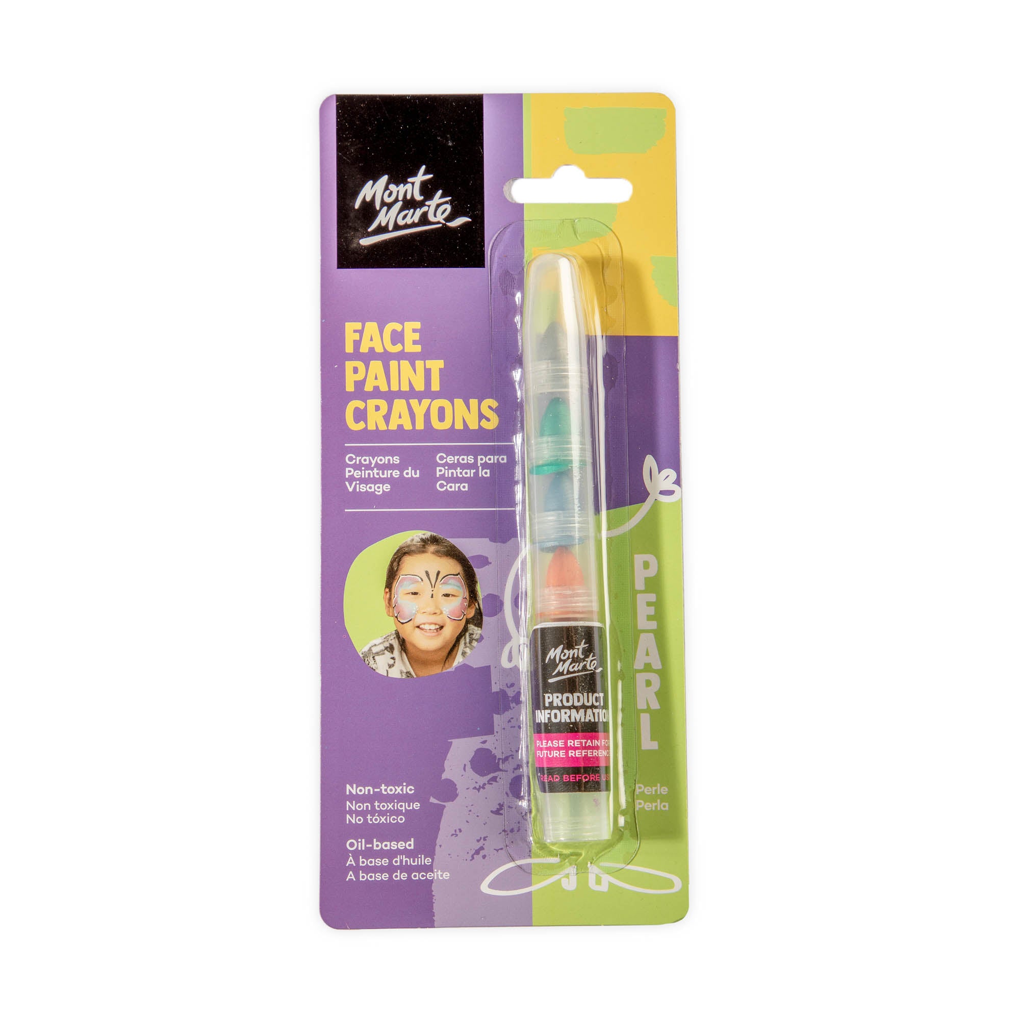 Mont Marte Kids Face Painting Nail Crayons - Pearl - Dollars and Sense