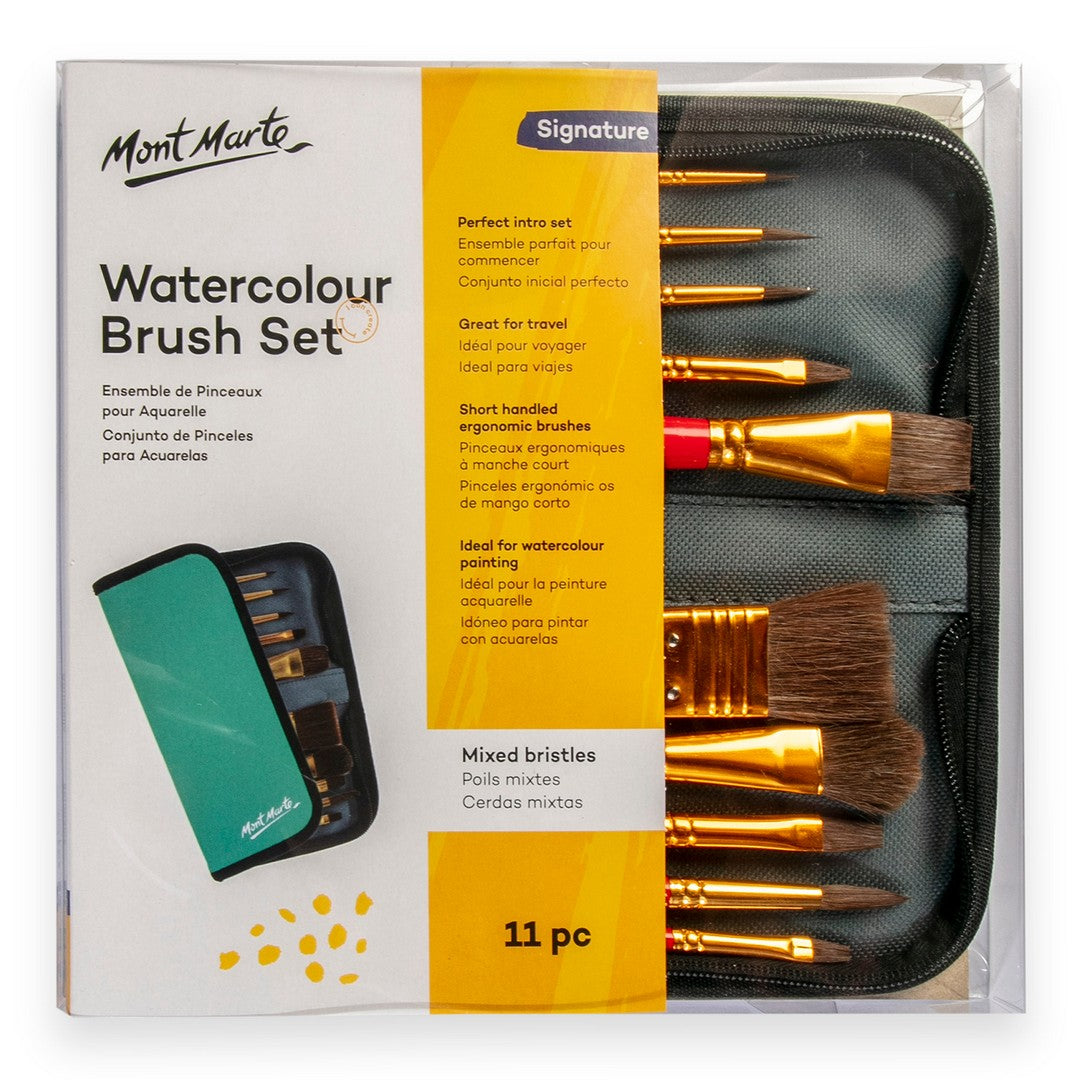 Mont Marte Brush Set For Watercolour in Wallet