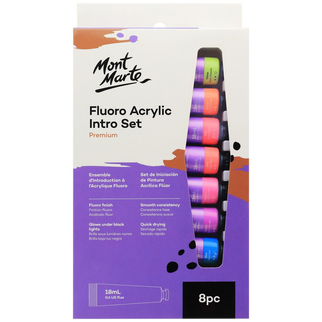Mont Marte - Fluro Acrylic Paint Intro Set