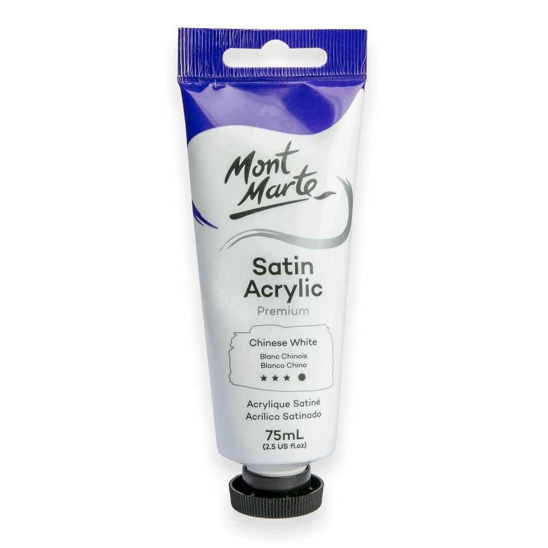 Mont Marte Satin Acrylic Paint - Chinese White