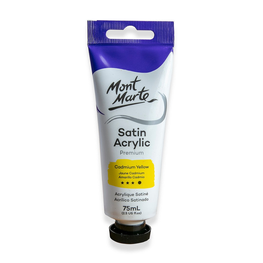 Mont Marte Satin Acrylic Paint - Cadmium Yellow