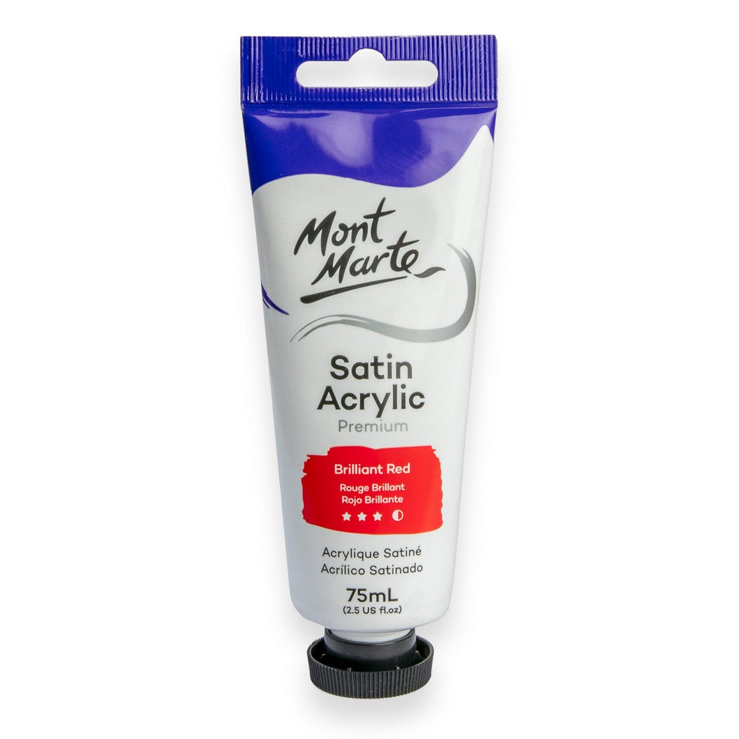 Mont Marte Satin Acrylic Paint - Brilliant Red
