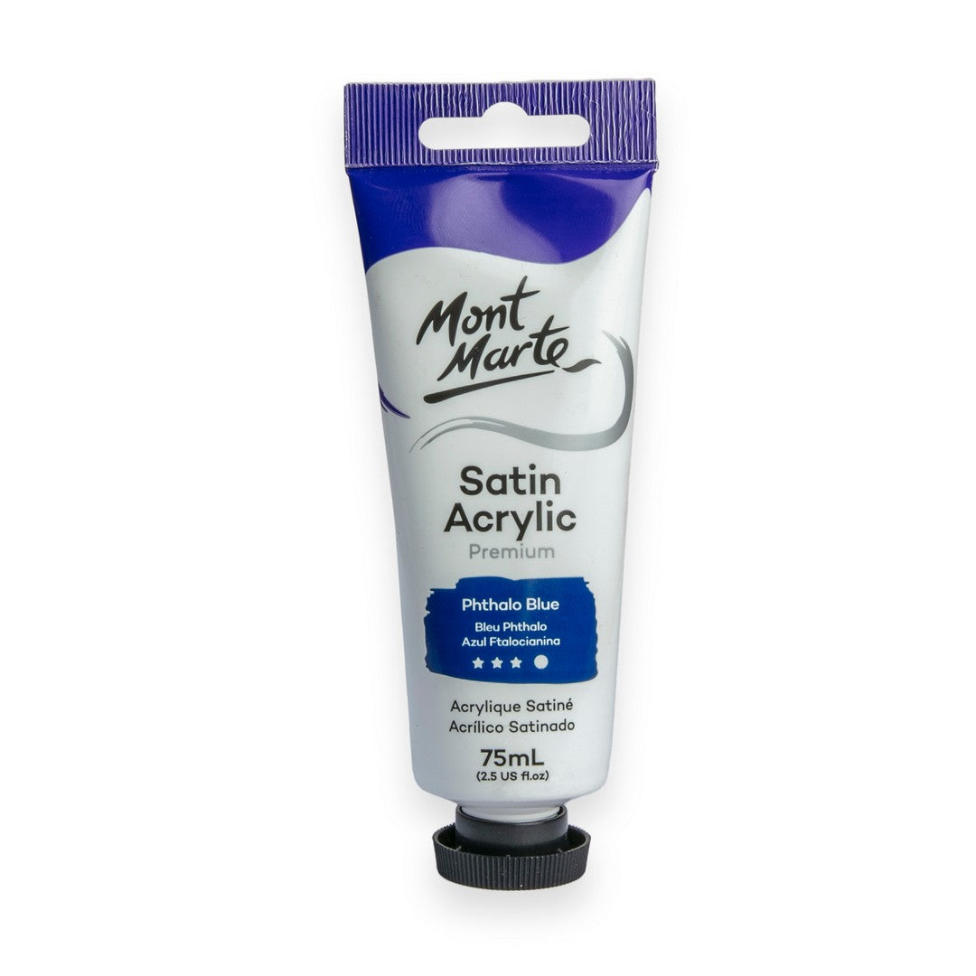 Mont Marte Satin Acrylic Paint - Phthalo Blue