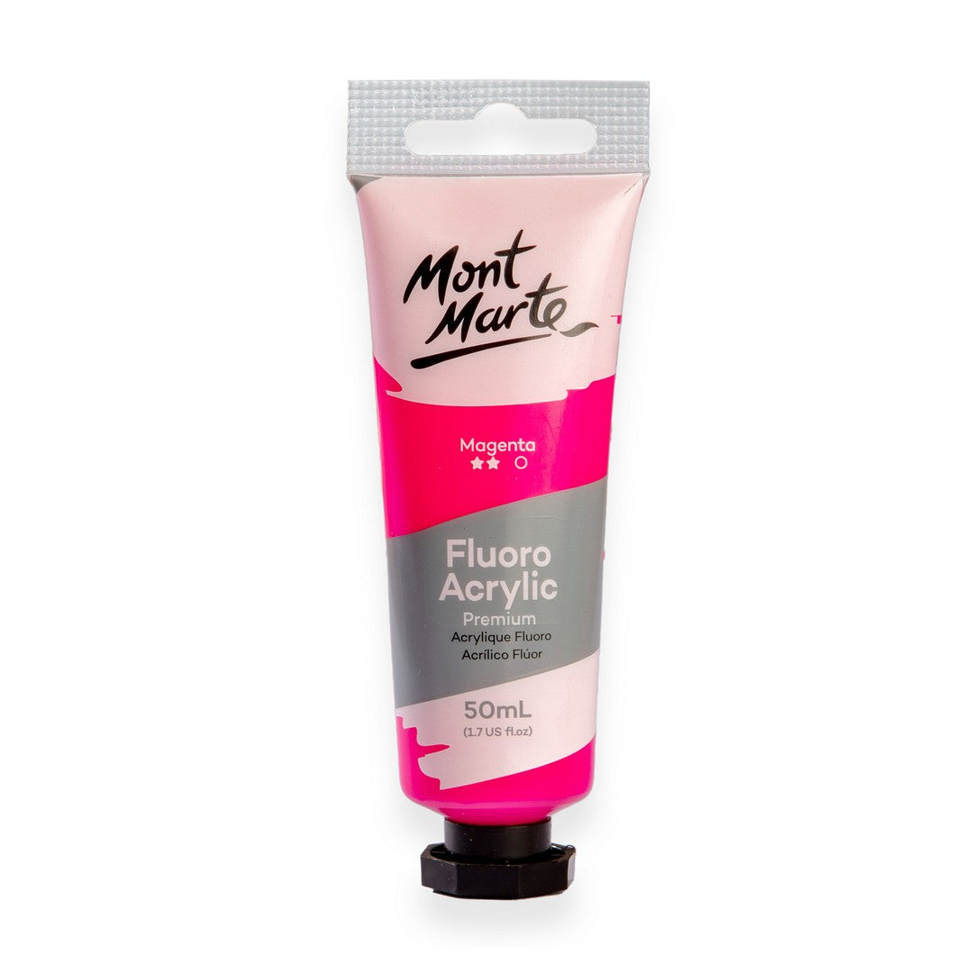 Mont Marte Premium Fluro Acrylic Paint - Magenta