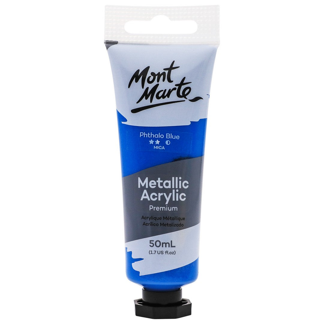Mont Marte Metallic Acrylic Paint - Phthalo Blue