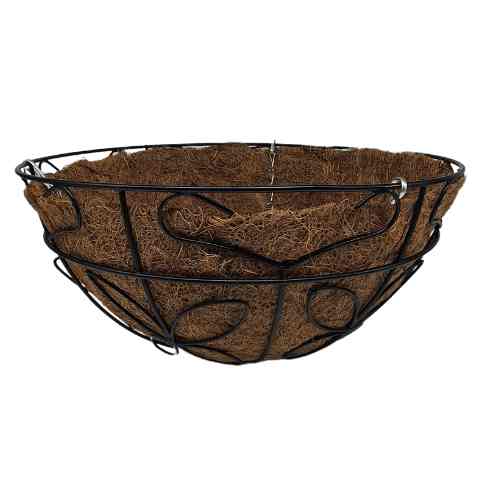 Metal Hanging Basket with Coconut Liner - Large - Dollars and Sense