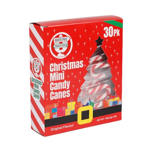 Xmas Candy Cane Mini 4gm Pk30 - Dollars and Sense