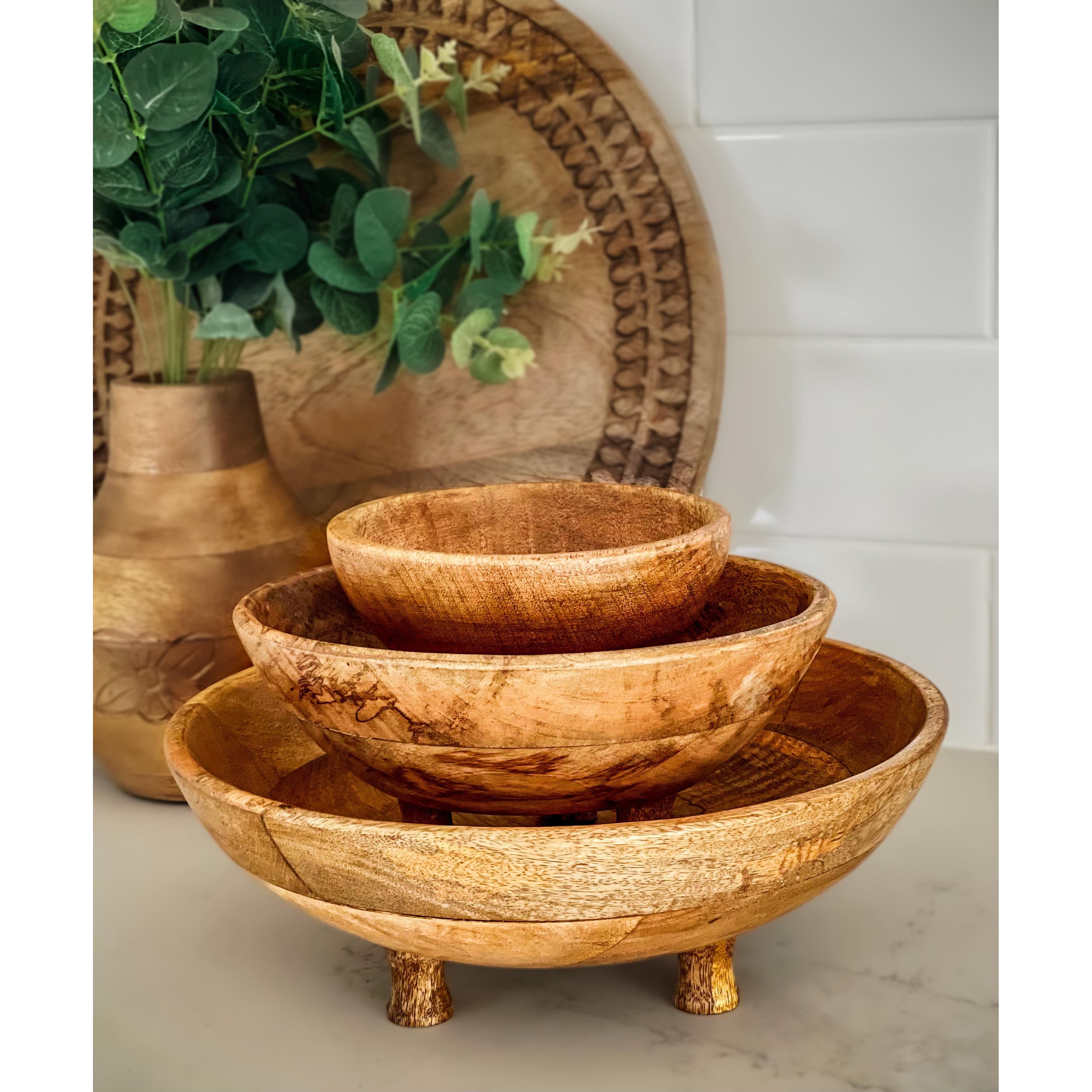 Mango Wood Bowl 15x7cm Default Title