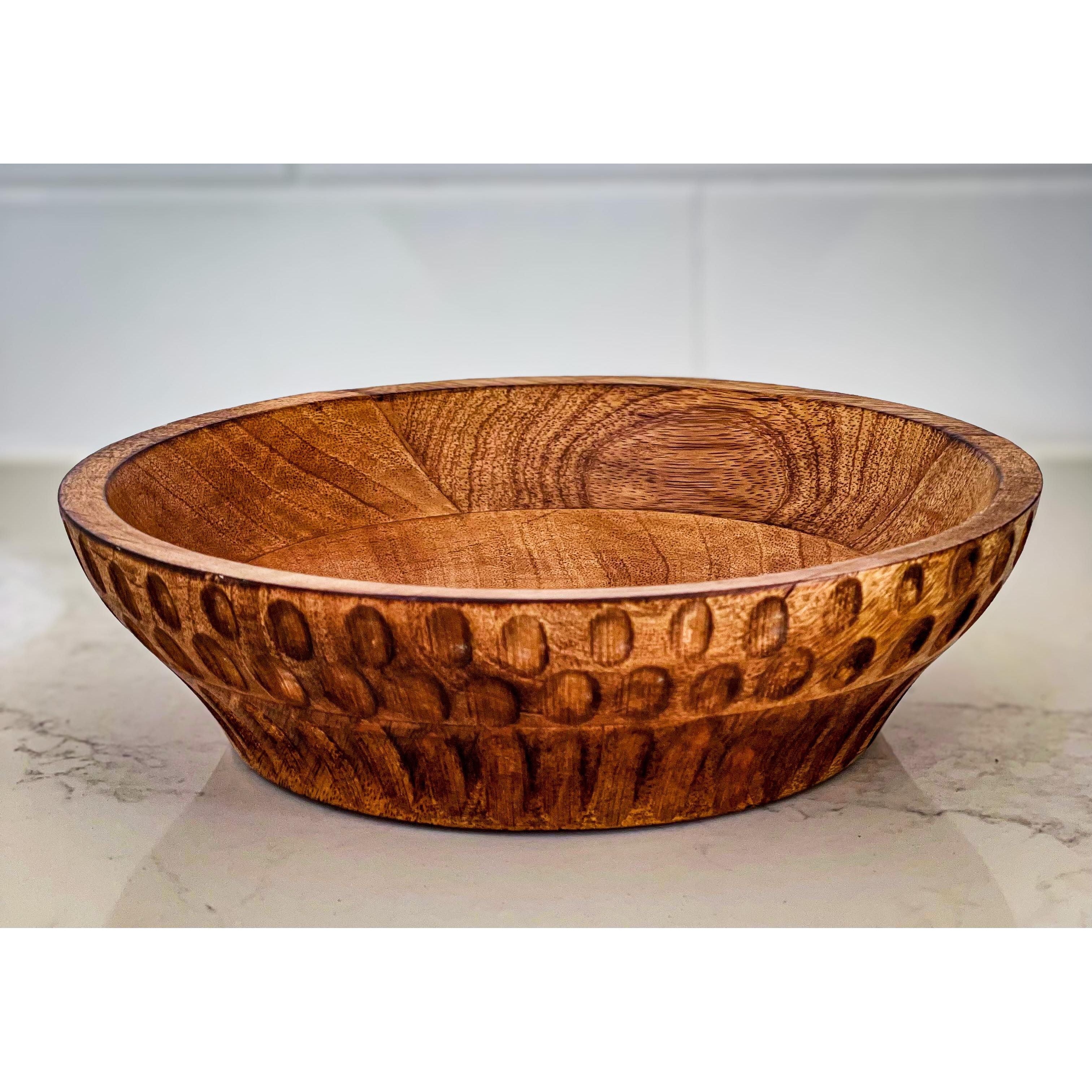 Mango Wood Bowl 25x7cm Default Title